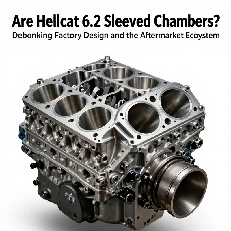 Factory bore construction in the 6.2L HEMI Hellcat showing bores machined into the block with no sleeves.