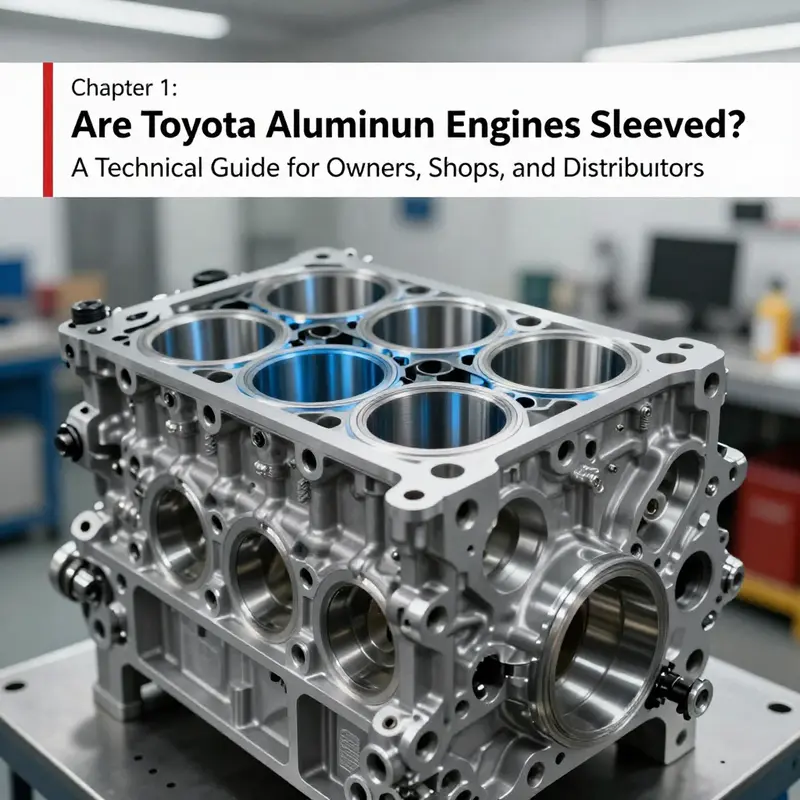 Overview of industry practice and material choices for Toyota aluminum engines, emphasizing the absence of iron sleeves and the use of bore coatings.