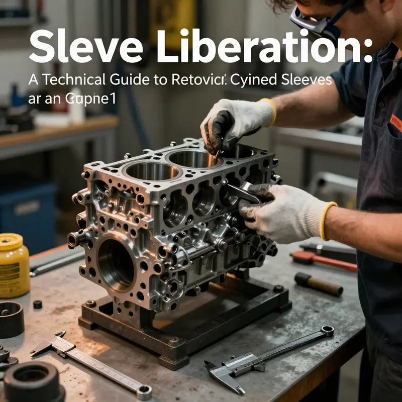 Preparation, disassembly, and initial inspection phase showing an exposed block bore and measurement tools.