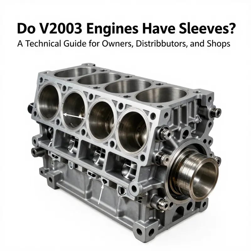 Definition and confirmation of cylinder liner sleeve placement within the V2003 engine block.