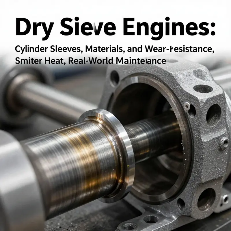 Cross-section of a dry sleeve engine illustrating the dry sleeve seated in the block with no direct coolant contact.