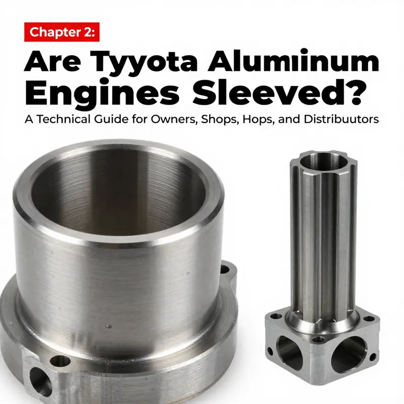 Overview of industry practice and material choices for Toyota aluminum engines, emphasizing the absence of iron sleeves and the use of bore coatings.