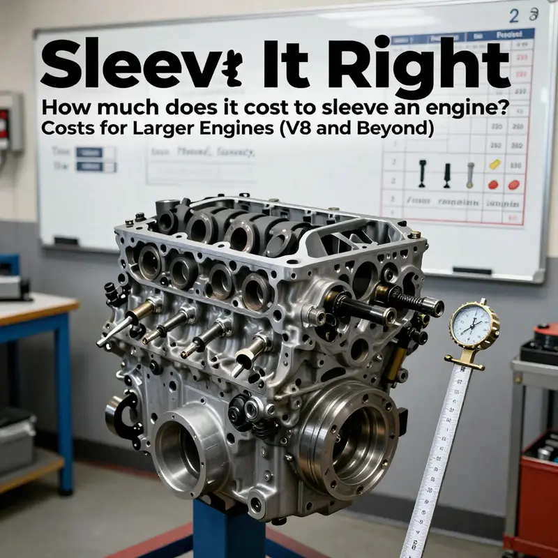 4-cylinder sleeve pricing concept with per-sleeve cost and associated labor estimates in a machine shop.