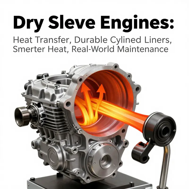 Cross-section of a dry sleeve engine illustrating the dry sleeve seated in the block with no direct coolant contact.