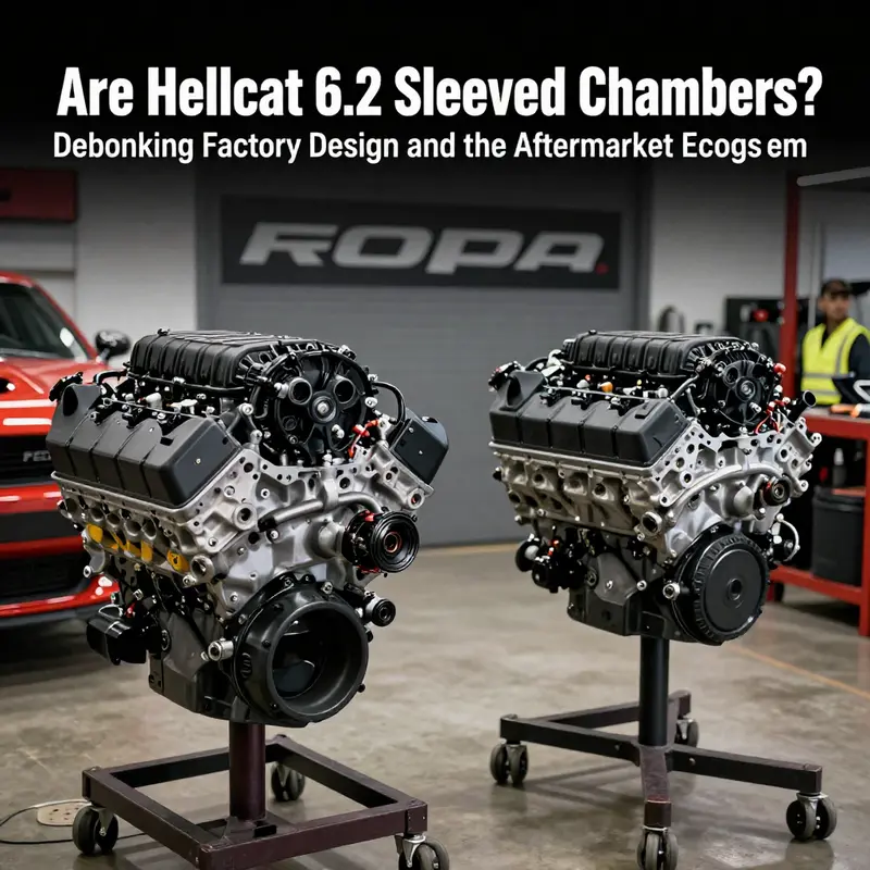 Factory bore construction in the 6.2L HEMI Hellcat showing bores machined into the block with no sleeves.