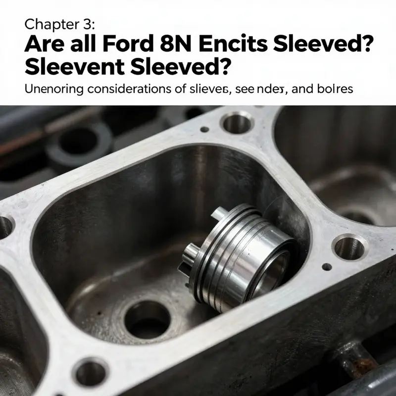 Original Ford 8N bore configuration without sleeves, reflecting factory design.