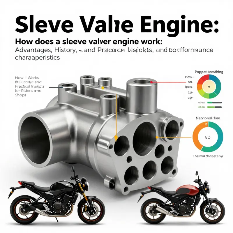 Illustration of sleeve valve timing and port alignment that controls intake and exhaust during the piston cycle.