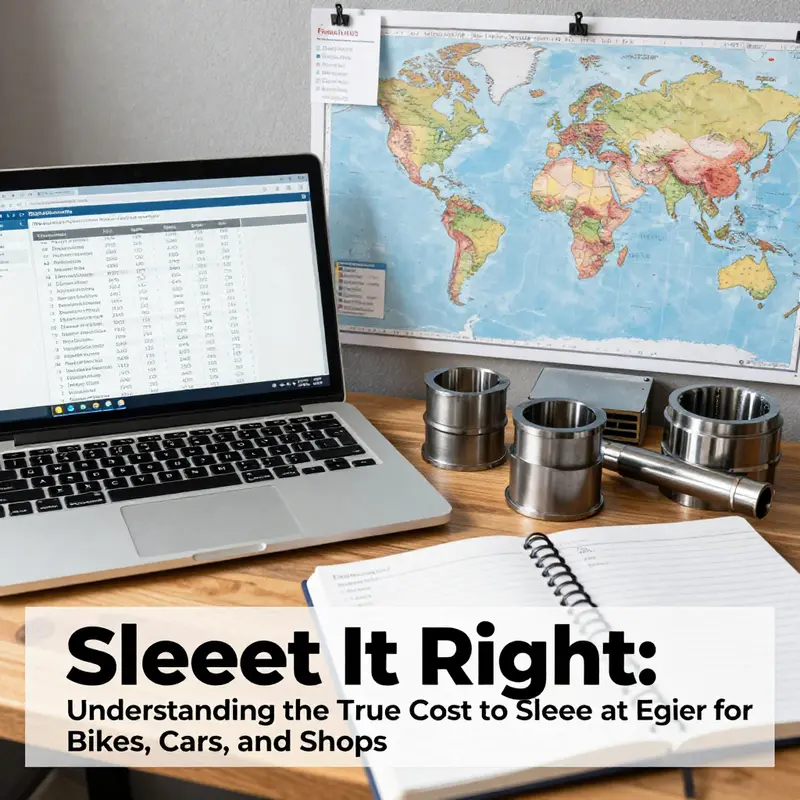 4-cylinder sleeve pricing concept with per-sleeve cost and associated labor estimates in a machine shop.