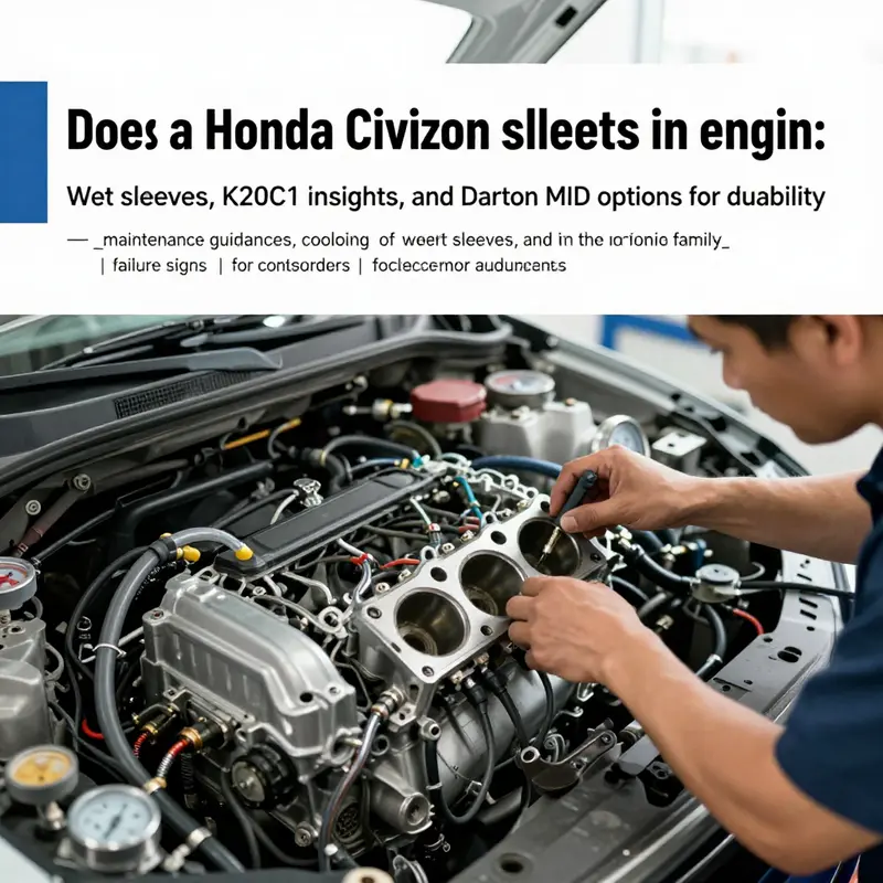 Cutaway view illustrating how a wet sleeve sits in the Civic engine bore and contacts cooling water.