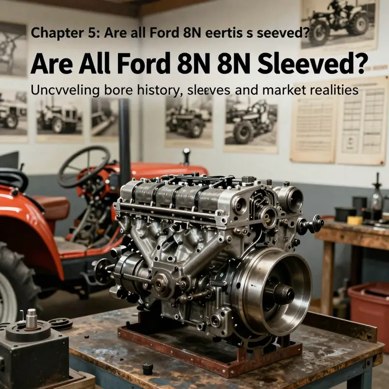Original Ford 8N bore configuration without sleeves, reflecting factory design.