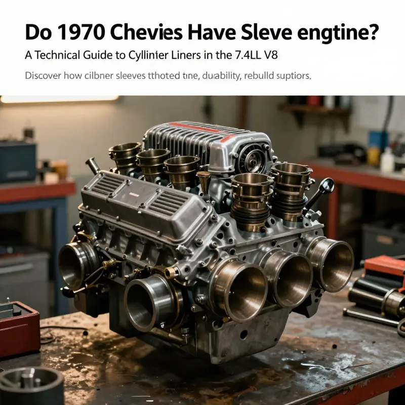 Photo-realistic cover image of a 1970 Chevrolet big-block engine showing cylinder sleeves.