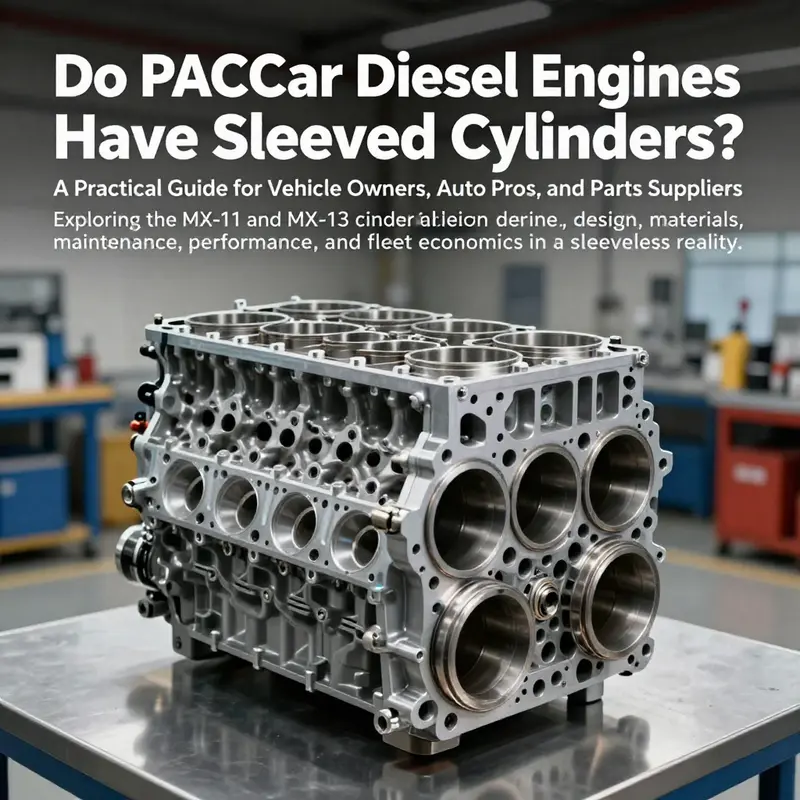 Photo-realistic cover image of a PACCAR MX engine block emphasizing solid, non-sleeved cylinder walls.