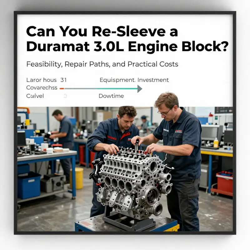Feasibility, design, and material considerations for re-sleeving the Duramax 3.0L engine block.