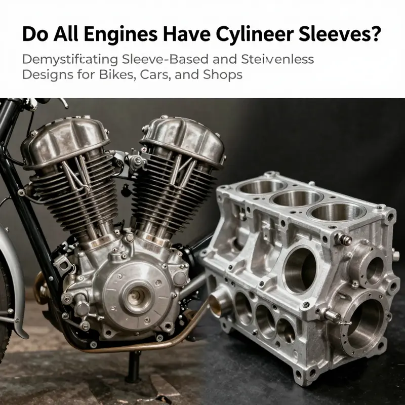 Historical contrast of sleeve-based cylinders versus sleeveless blocks across eras and platforms.