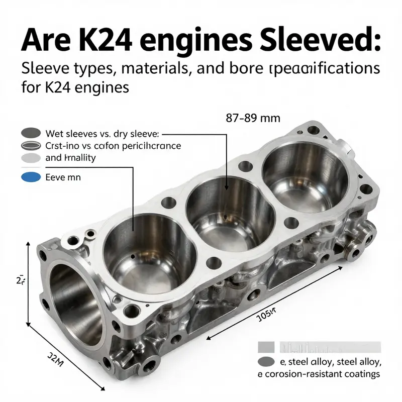 Feasibility-focused view of a K24 bore prepared for a wet sleeve, illustrating the Darton mid-sleeve concept and cooling integration.
