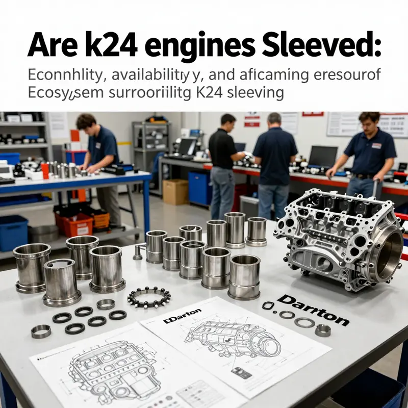 Feasibility-focused view of a K24 bore prepared for a wet sleeve, illustrating the Darton mid-sleeve concept and cooling integration.