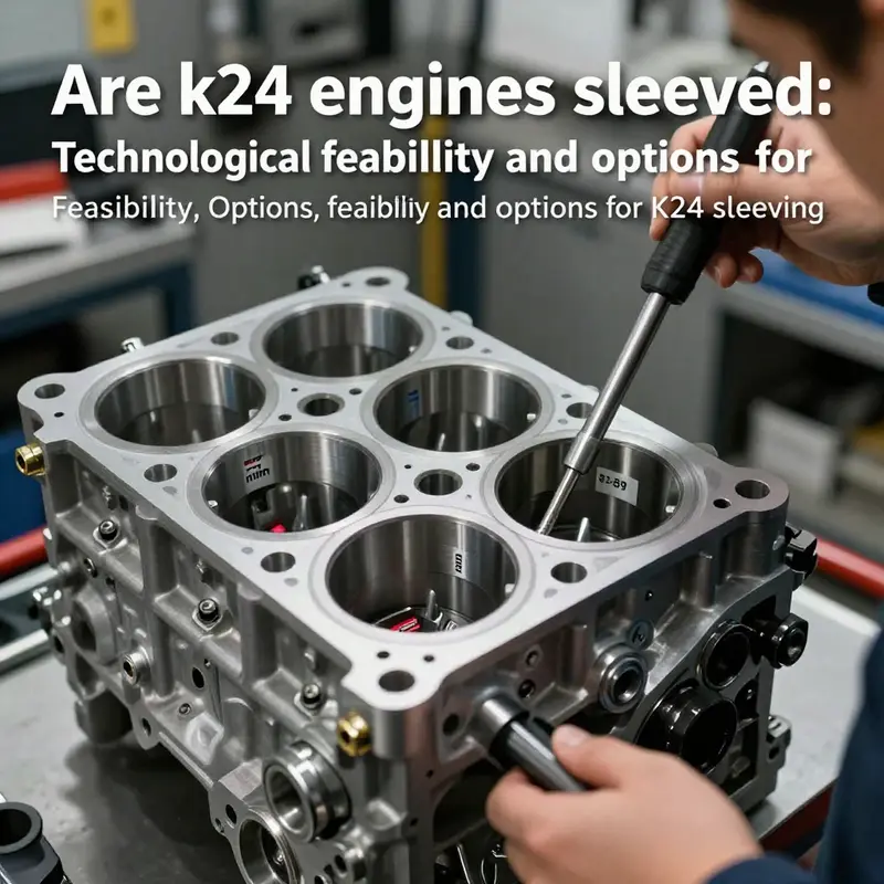 Feasibility-focused view of a K24 bore prepared for a wet sleeve, illustrating the Darton mid-sleeve concept and cooling integration.
