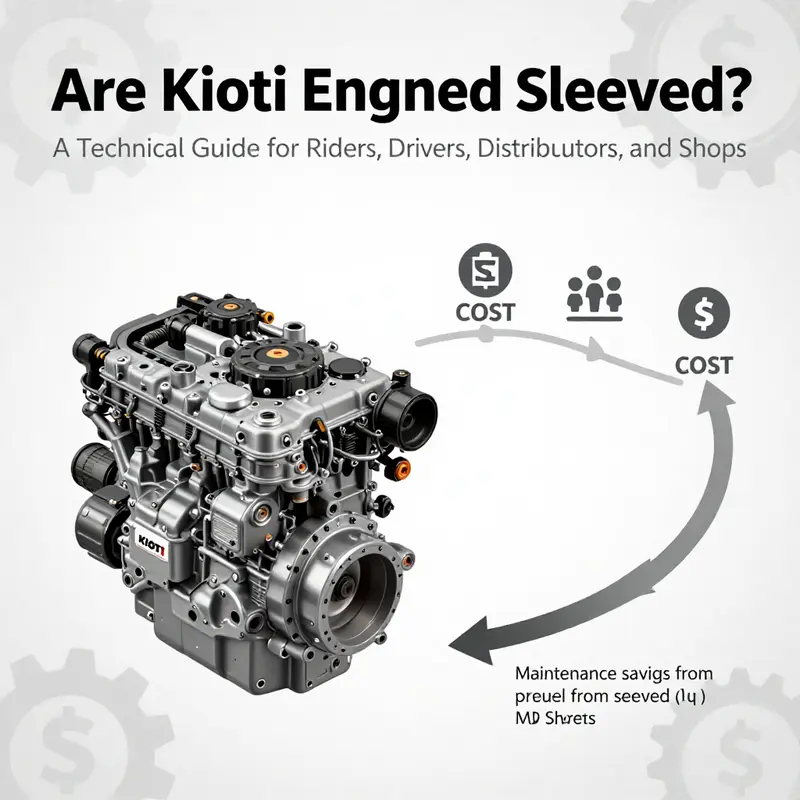 Cross-section of a sleeved KIOTI engine block highlighting sleeves and bore geometry.