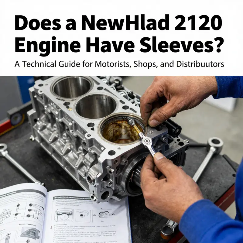 Close view of the cylinder sleeve installed in the 2120 engine bore, illustrating the sleeve’s wear surface and bore geometry.