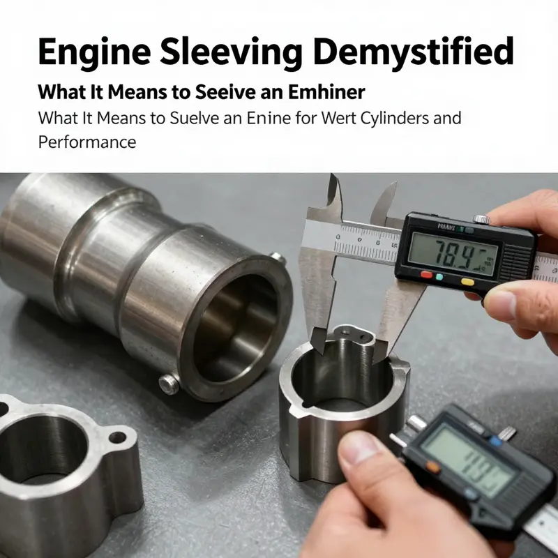 Illustrates the repair scenario where worn bores receive cylinder sleeves and re-boring steps to restore diameter and roundness.