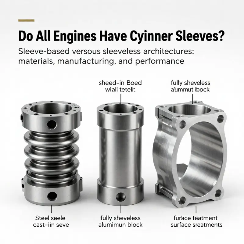 Historical contrast of sleeve-based cylinders versus sleeveless blocks across eras and platforms.