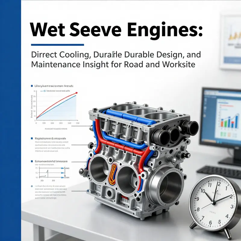 Direct coolant contact around the wet sleeve illustrates efficient heat transfer from the cylinder wall to the coolant jacket.