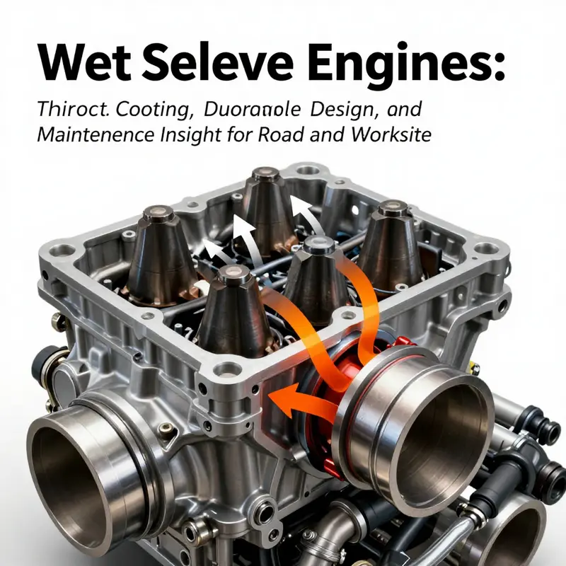 Direct coolant contact around the wet sleeve illustrates efficient heat transfer from the cylinder wall to the coolant jacket.