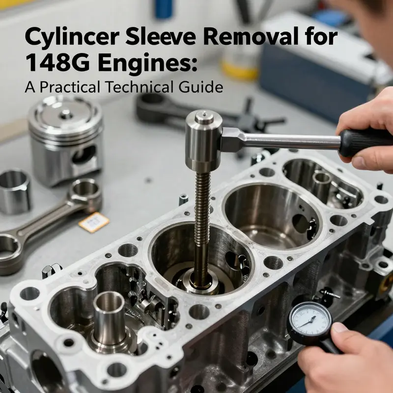 Setting up a safe, clean workspace and preparing the 148G engine for sleeve removal.