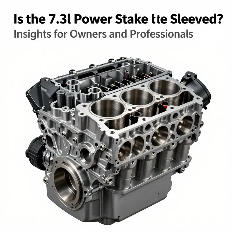 Cross-section of the 7.3L Power Stroke engine showcasing the cylinder sleeves.