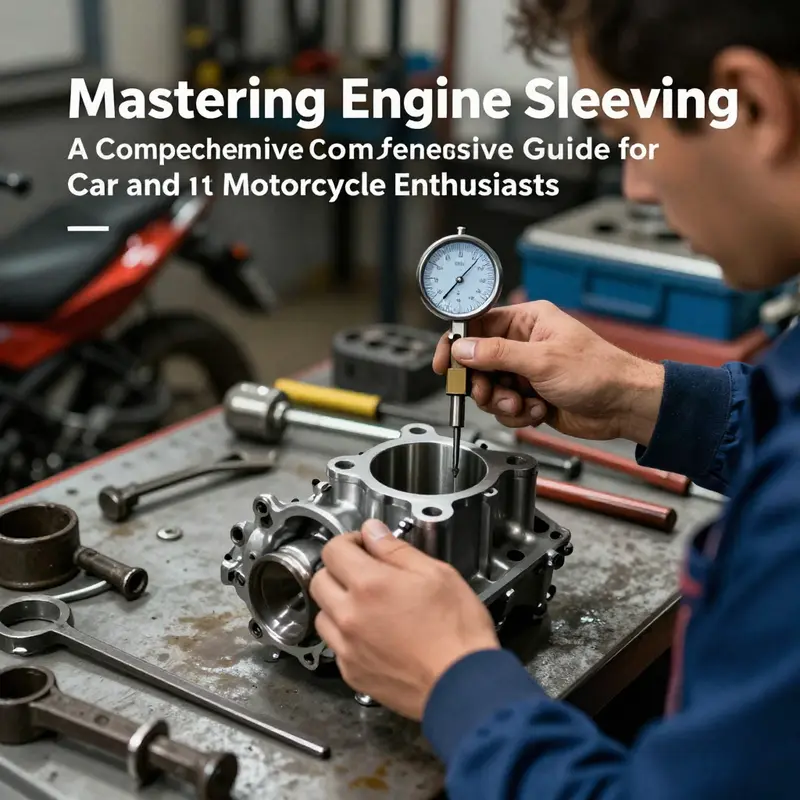Measuring cylinder wear with precision tools to determine the need for engine sleeving.