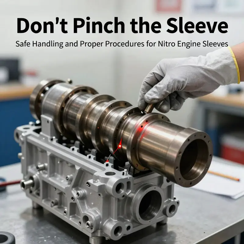 Conceptual view of the nitro engine sleeve with emphasis on avoiding pinching.