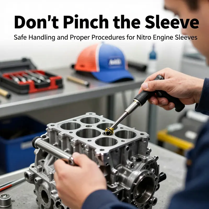 Conceptual view of the nitro engine sleeve with emphasis on avoiding pinching.