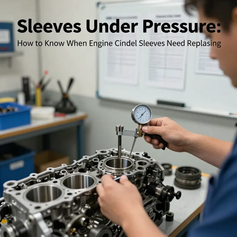 Compression and leak-down testing setup used to assess cylinder sleeves wear.