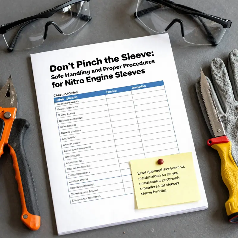 Conceptual view of the nitro engine sleeve with emphasis on avoiding pinching.