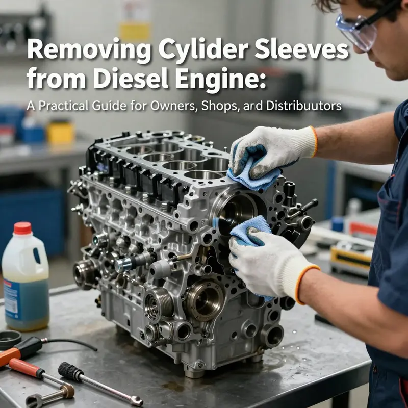 Preparation and safety setup before sleeve removal ensures cleanliness and protection of the bore and operator.