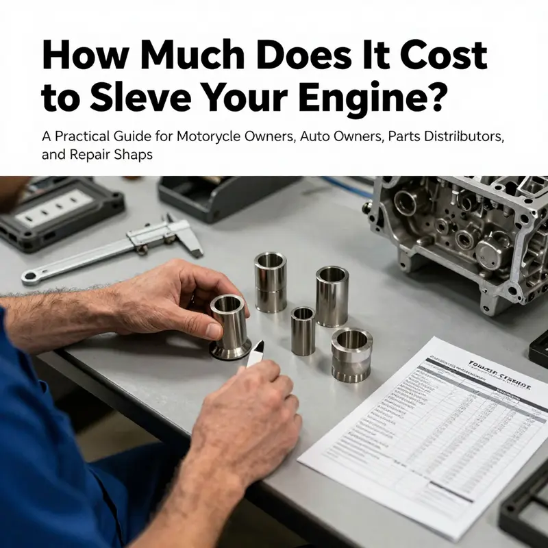 Technician reviews sleeve options and associated labor estimates on a workbench.