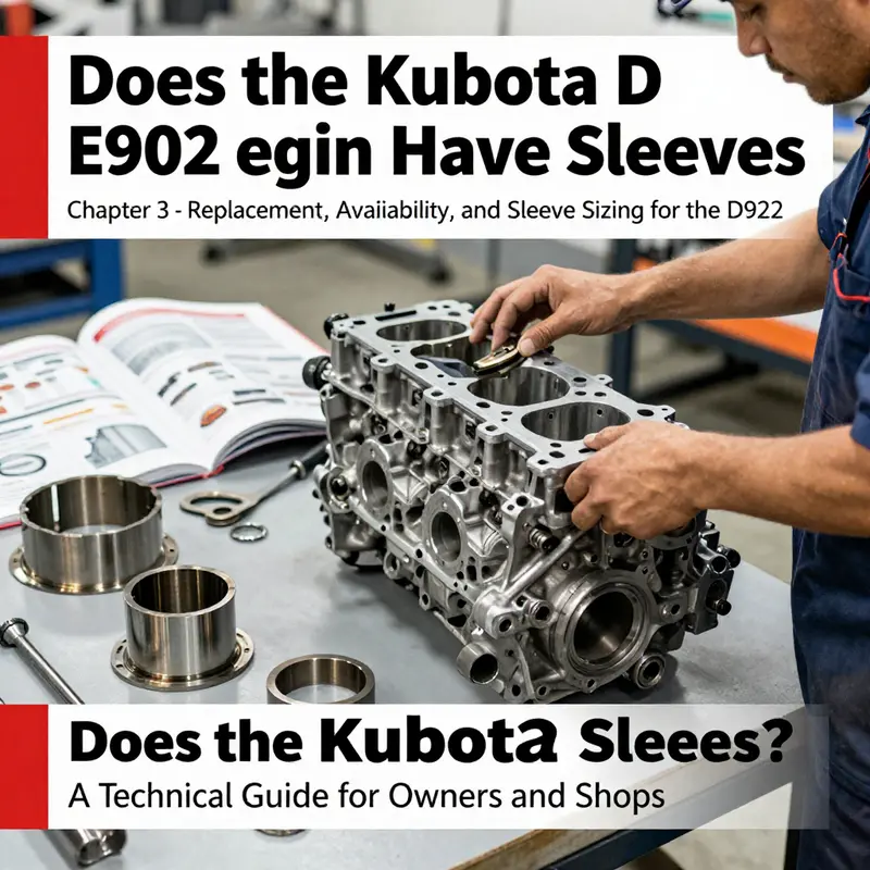Chapter 1 confirms the presence of cylinder sleeves in the Kubota D902 and explains their role as the replaceable wear surface that lines the bore and interfaces with piston rings.
