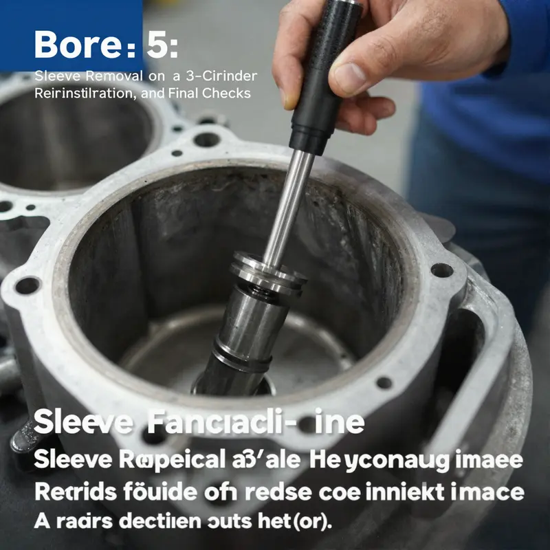 Preparation and safety steps for sleeve removal on a Perkins 3cly engine.