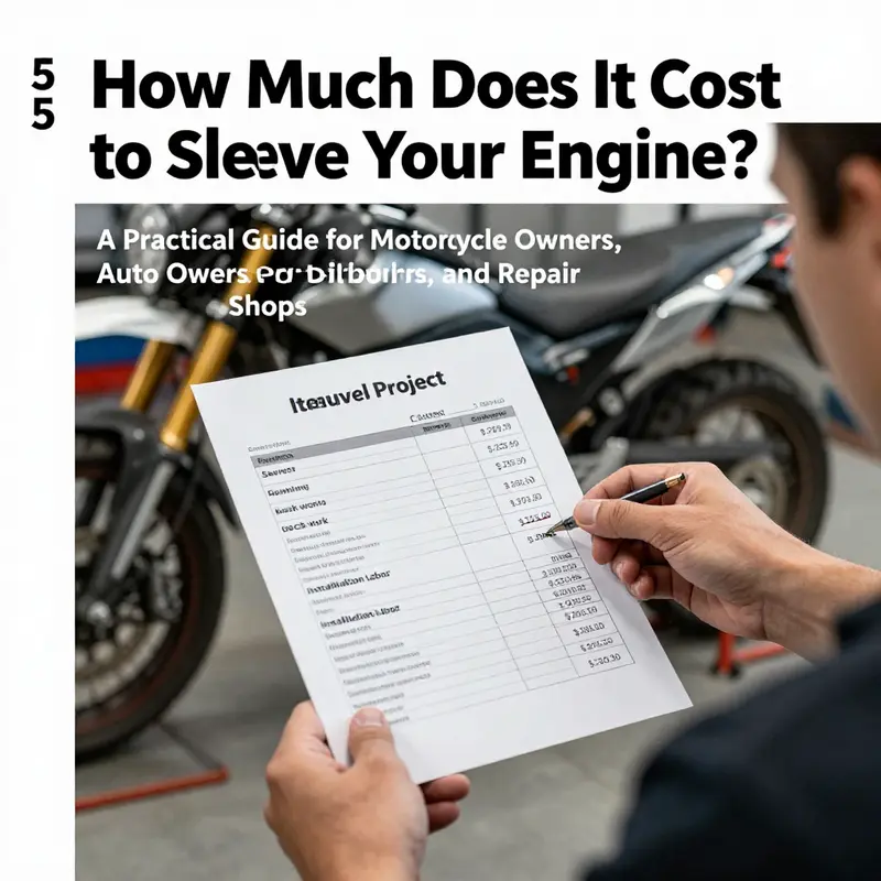 Technician reviews sleeve options and associated labor estimates on a workbench.