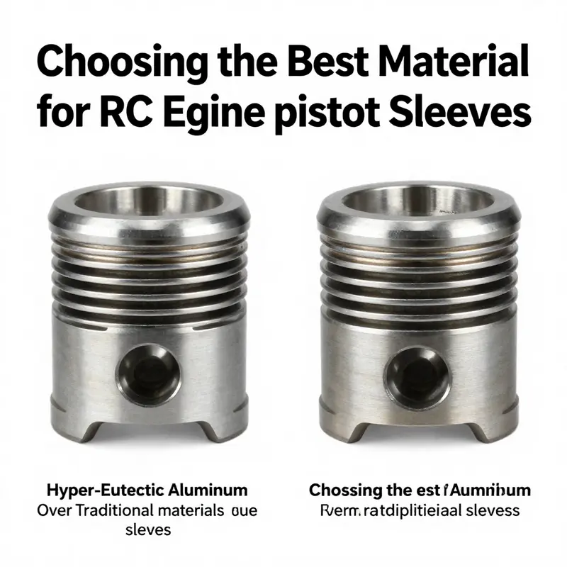 A graphical representation of performance characteristics of various materials for RC engine piston sleeves.
