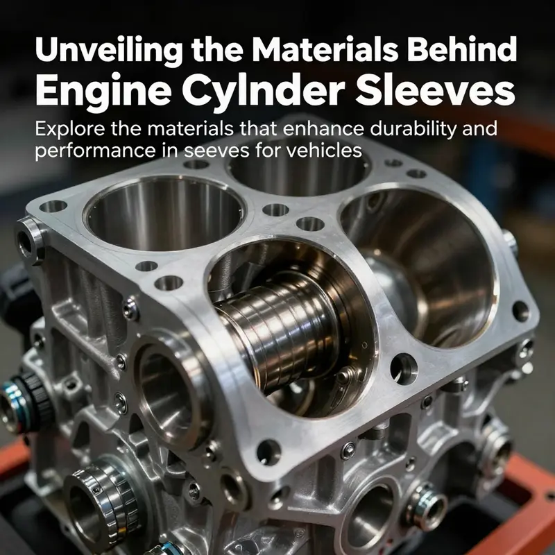 An image showing the inner workings of an engine, emphasizing the cylinder and the materials used in cylinder sleeves.