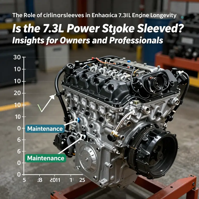 Cross-section of the 7.3L Power Stroke engine showcasing the cylinder sleeves.
