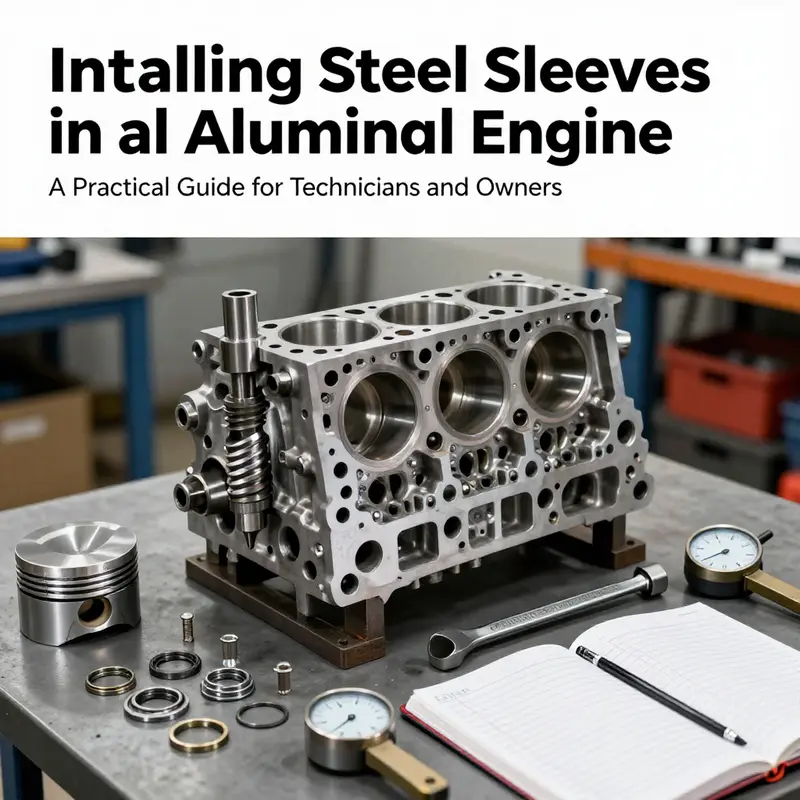 Measuring and preparing an aluminum engine block before sleeve installation, including bore gauging and fixture setup.