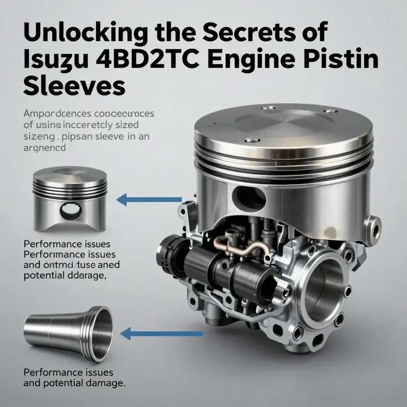 Dimensions of the Isuzu 4BD2TC piston sleeve, emphasizing the critical bore size.