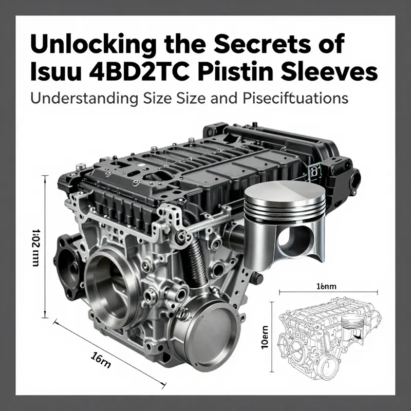 Dimensions of the Isuzu 4BD2TC piston sleeve, emphasizing the critical bore size.