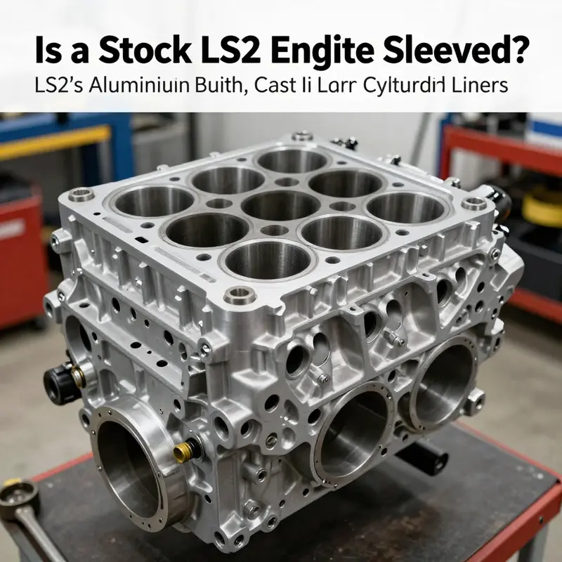 Detailed view of LS2’s aluminum block featuring integrated cast iron cylinder liners.