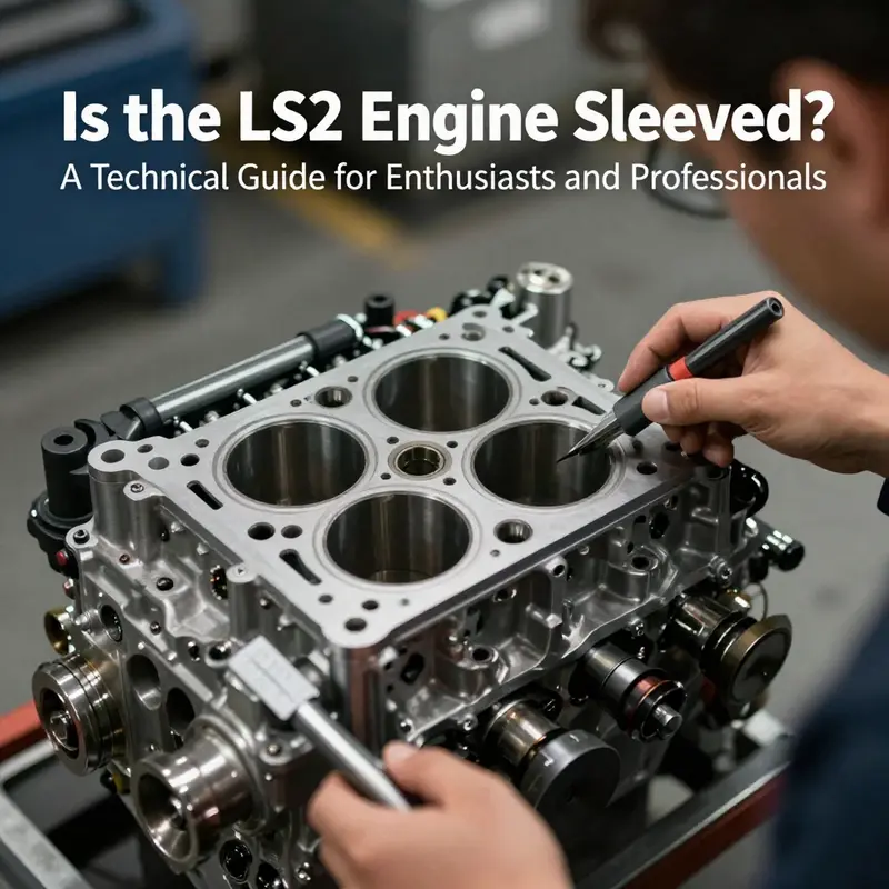 Cross-section view illustrating sleeved bore in LS2 block.