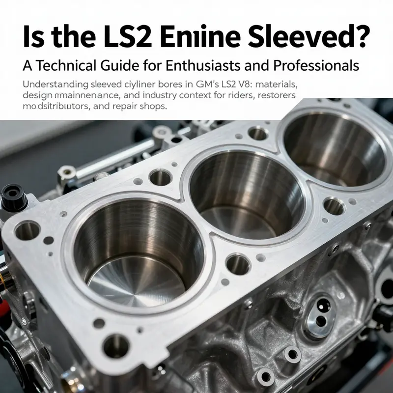 Close-up view of LS2 cylinder bore highlighting ductile iron sleeve inside aluminum block.