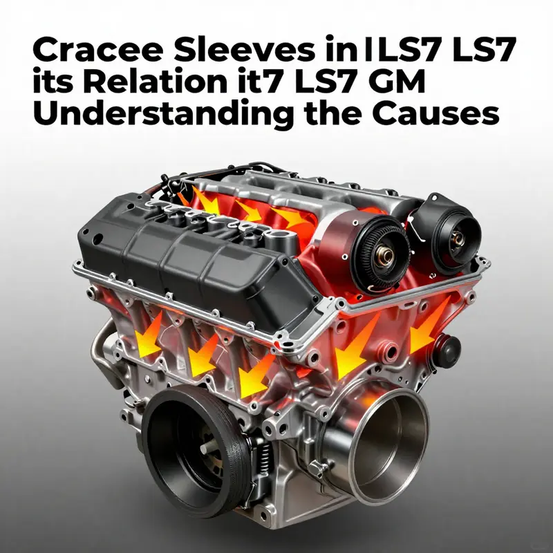 A diagram illustrating the thermal stress points within the LS7 engine that can lead to sleeve cracking.