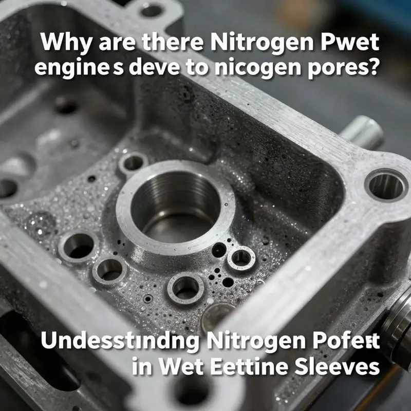 Highlighting nitrogen pores in a cross-section of an engine sleeve, representing manufacturing defects.
